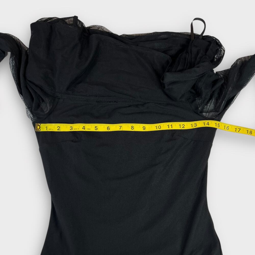 Hutch Thatcher Black Mesh Off the Shoulder Bodysuit Size Small NWT - Picture 3 of 7